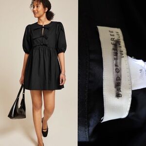 Band of the Free Band of Gypsies Bubble Puff Sleeve Knotted Front Mini Dress M